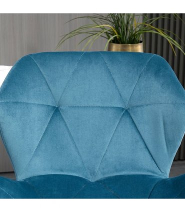 Velvet Blue 57cm x 58cm x 117cm Set Of 2 Luxurious Velvet-Touch Bar Stools