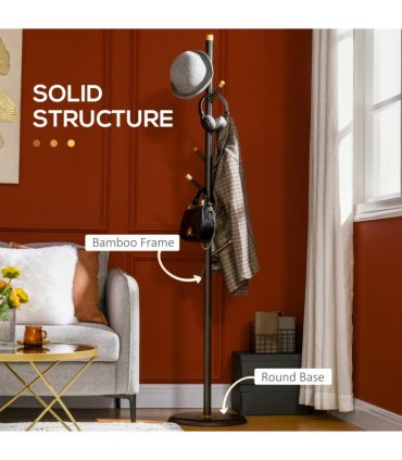 Freestanding Coat Rack Stand Industrial Coat Hanger with 6 Hooks for Hallway