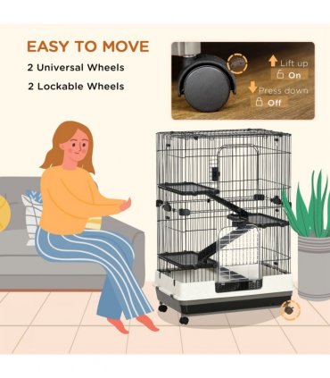 3 Tier Small Animal Cage Black Powder-coated steel 812L x 527W x 114H cm