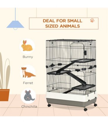 3 Tier Small Animal Cage Black Powder-coated steel 812L x 527W x 114H cm