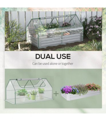 Steel Clear 185cm x 95cm x 92cm Raised Garden Bed Planter Box Kit Greenhouse