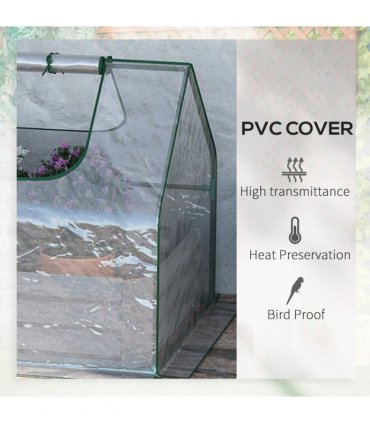 Steel Clear 185cm x 95cm x 92cm Raised Garden Bed Planter Box Kit Greenhouse