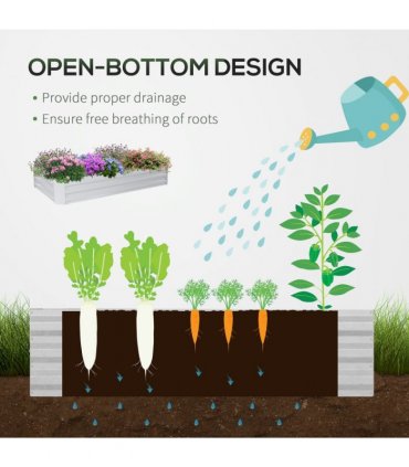 Steel Clear 185cm x 95cm x 92cm Raised Garden Bed Planter Box Kit Greenhouse