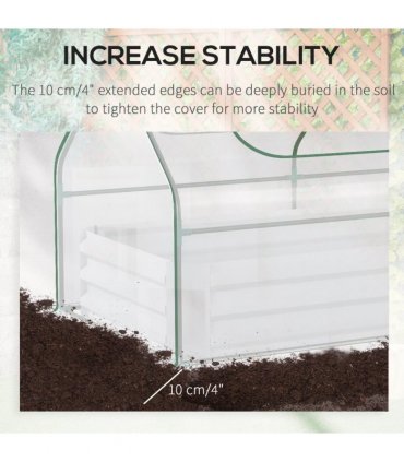 Steel Clear 185cm x 95cm x 92cm Raised Garden Bed Planter Box Kit Greenhouse