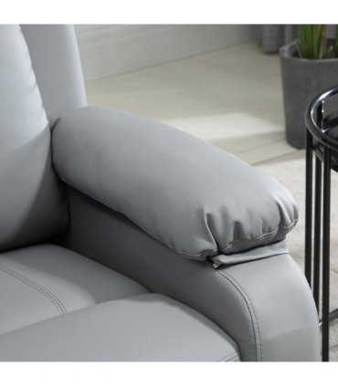 Electric Power Lift Recliner Chair with Massage Vibration Side Pocket, Grey