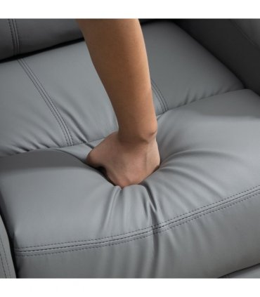 Electric Power Lift Recliner Chair with Massage Vibration Side Pocket, Grey