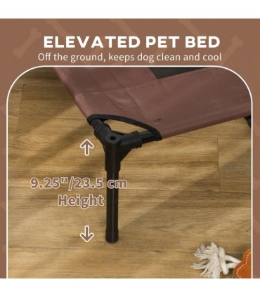 122 cm Elevated Pet Bed Dog Cot Tent with Canopy Instant Shelter Outdoor Coffee