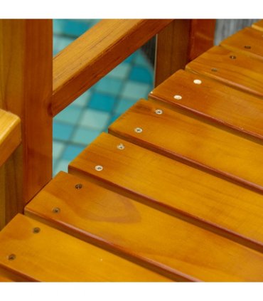 Wooden Garden Bridge Arc Footbridge with Safety Railings for Pond Creek Stream