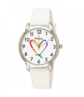 Ravel Girls Sports Pride Matters White Silicone Watch R1812.4M