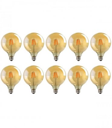LED Dimmable Bulb 10 Pack E27 Vintage Amber Glass Warm white 2700K 8W 800lm