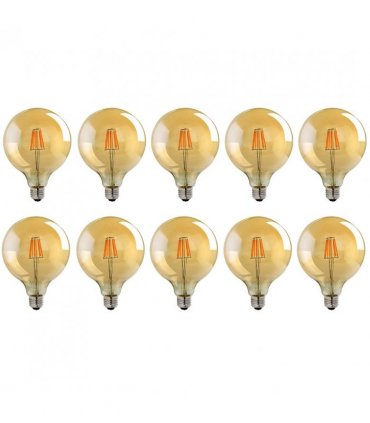 LED Dimmable Bulb 10 Pack E27 Vintage Amber Glass Warm white 2700K 8W 800lm