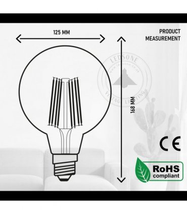 LED Dimmable Bulb 10 Pack E27 Vintage Amber Glass Warm white 2700K 8W 800lm