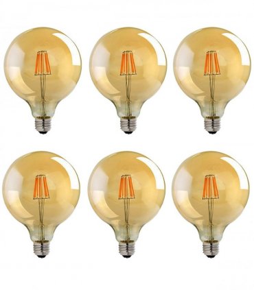 5 Pack E27 LED Edison Dimmable Vintage Amber Glass Warm white 2700K Light Bulb