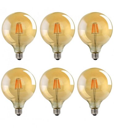 5 Pack E27 LED Edison Dimmable Vintage Amber Glass Warm white 2700K Light Bulb