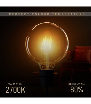 5 Pack E27 LED Edison Dimmable Vintage Amber Glass Warm white 2700K Light Bulb