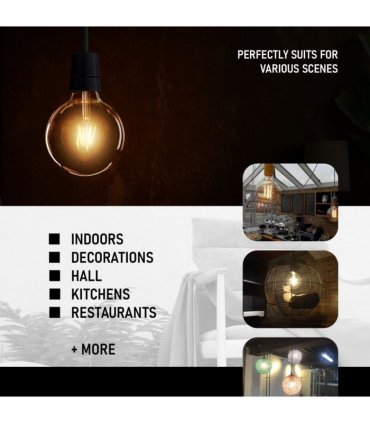 5 Pack E27 LED Edison Dimmable Vintage Amber Glass Warm white 2700K Light Bulb