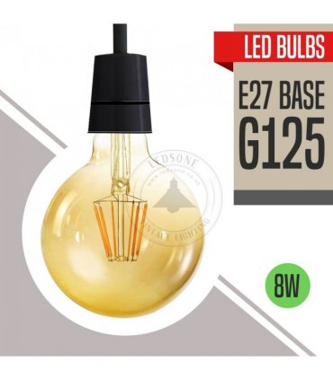 LED Dimmable Bulb 5 Pack E27 Vintage Amber Glass Warm White 2700K Light Bulbs