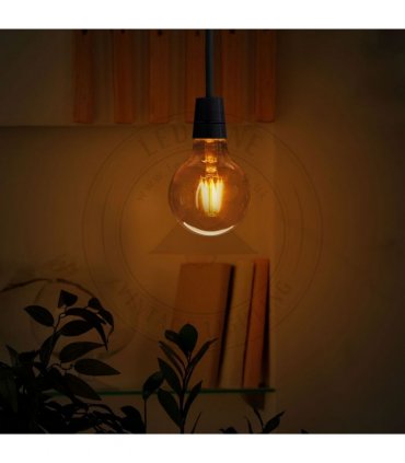 LED Dimmable Bulb G95 E27 2700K 4W Glass Metal Amber 6 Pack Vintage Light Bulbs
