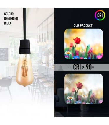 6Pack E27 LED Edison Dimmable Vintage Amber Glass Warm white 2700K Light Bulb, 