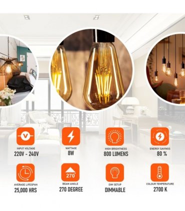 Light Bulb 6Pack E27 LED Edison 