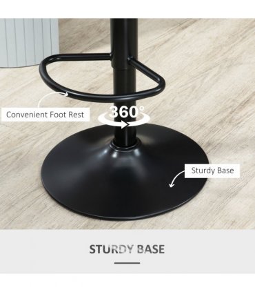 Barstools Set of 2 Adjustable Swivel Height PU Leather Counter Chairs Footrest