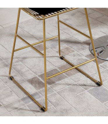 Modern Counter Height Bar Stools Set of 2 pcs Wire Metal Barstools for Kitchen