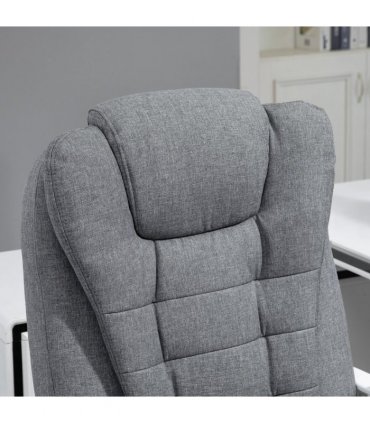 Vintage High Back Heated Massage Office Chair w/ 6 Vibration Points, Grey