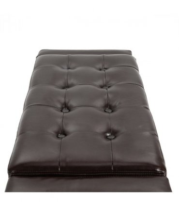 Deluxe PU Leather Storage Ottoman Bench Footrest Stool Large Storage Space