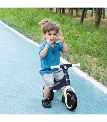 Baby Balance Bike Blue 31-35cm Adjustable Seat Wide Wheels Safe Comfortable