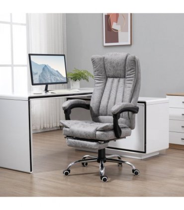 6-Point Vibrating Massage Office Chair w/ Microfibre Upholstery Arms Grey