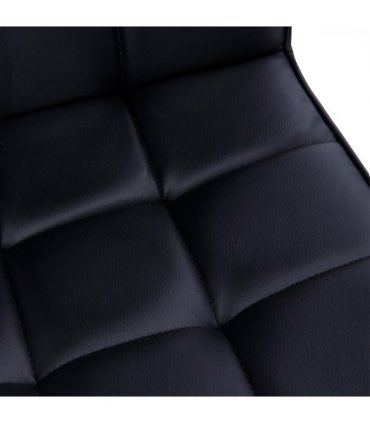 Desk Chair Mid Back PU Leather Swivel Arm Wheel Black 84-99cm Adjustable Height