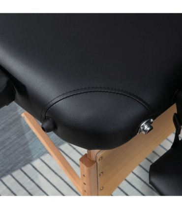 Portable Massage Bed Folding Spa Beauty Massage Table with 2 Sections Black