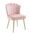 Accent Chair Velvet Pink Luxe Shell Design Metal Legs 57cmx58cmx88cm Home