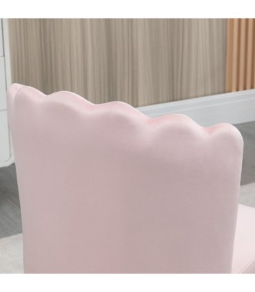 Accent Chair Velvet Pink Luxe Shell Design Metal Legs 57cmx58cmx88cm Home