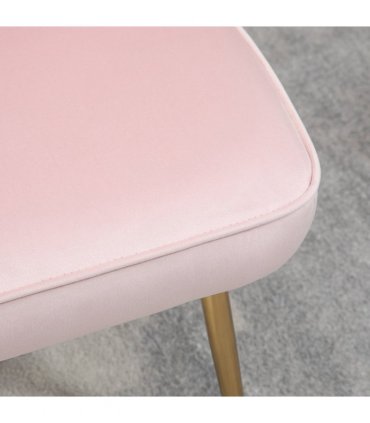 Accent Chair Velvet Pink Luxe Shell Design Metal Legs 57cmx58cmx88cm Home
