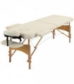 Portable Massage Bed Folding Spa Beauty Massage Table with 2 Sections Cream