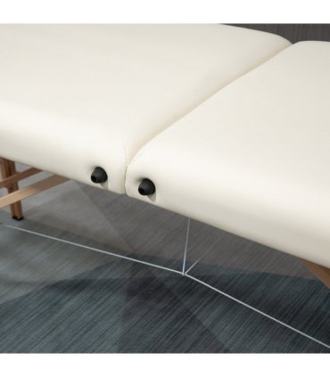 Portable Massage Bed Folding Spa Beauty Massage Table with 2 Sections Cream