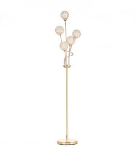 Crystal Floor Lamp Gold 156H  Crystal 5 Light Upright Standing Lamp