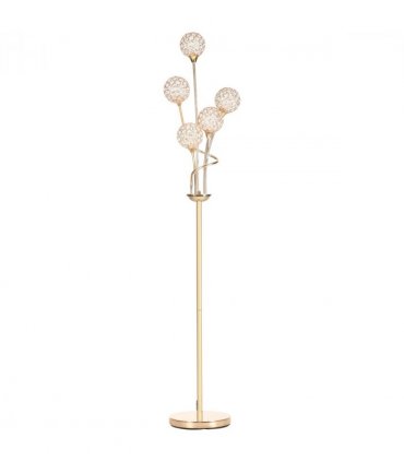 Crystal Floor Lamp Gold 156H  Crystal 5 Light Upright Standing Lamp