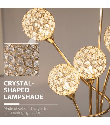 Crystal Floor Lamp Gold 156H  Crystal 5 Light Upright Standing Lamp