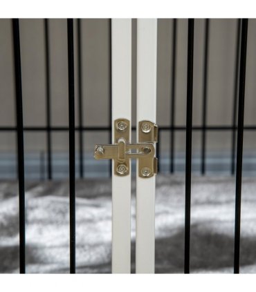 Dog Crate    Table Grey Steel Wires Particle Board  Lockable Door