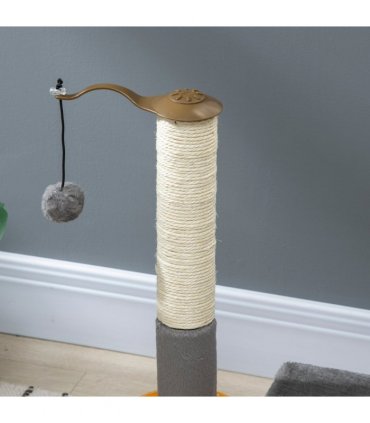 PawHut 56cm Cat Tree for Indoor Cats, Scratching Post w/ Cat Toys - Grey