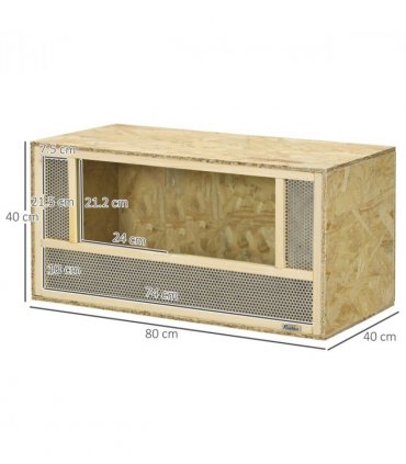 PawHut 80cm Reptile Terrarium Vivarium w/ Glass Sliding Doors, Breathable Mesh