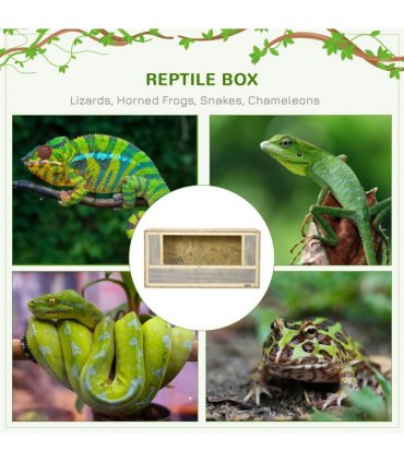 PawHut 80cm Reptile Terrarium Vivarium w/ Glass Sliding Doors, Breathable Mesh