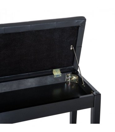 Classic Digital Keyboard Piano Bench Makeup Padded Seat Stool Solid Wood Black