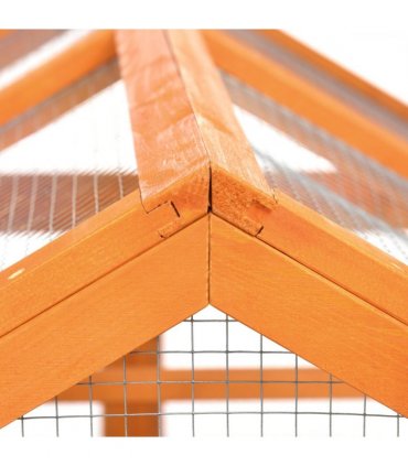 PawHut Chicken Run, Wooden Chicken Coop w/ Combinable Design - Orange