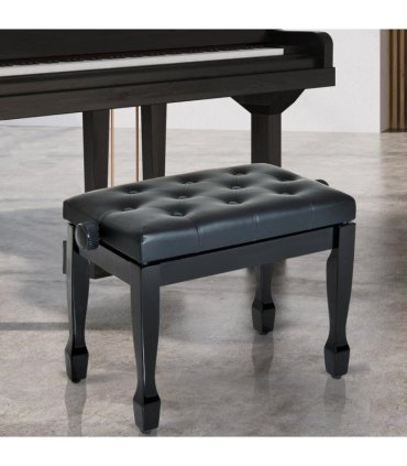 Classic Digital Keyboard Piano Bench Padded Seat Stool Solid Wooden