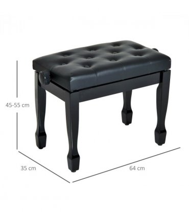 Classic Digital Keyboard Piano Bench Padded Seat Stool Solid Wooden