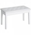 Piano Bench Makeup Padded Seat Stool Solid Wood White 76L x 36W x 50H (cm)