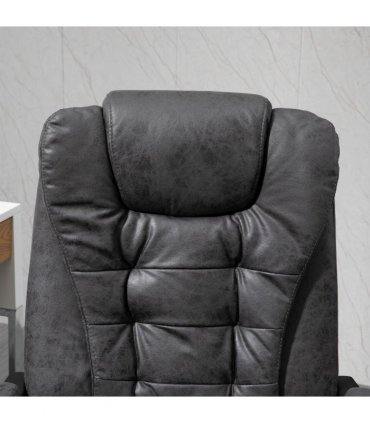 Vintage High Back Heated Massage Office Chair w/ 6 Vibration Points, Dark Grey